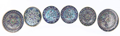 Lot 31 - SIX EARLY 20TH CENTURY BALIAN POTTERY ARMENIAN PLATES
