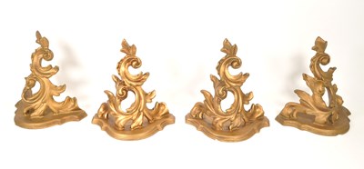 Lot 329 - FOUR LATE 20TH CENTURY RESIN GILT & ROCOCO STYLE WALL SCONCE MOUNTS