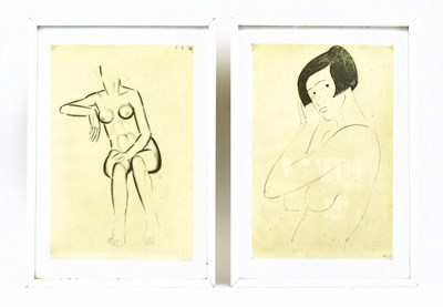 Lot 61 - ERIC GILL - PAIR OF 20TH CENTURY 'FIRST NUDES' SKETCHES PRINTS