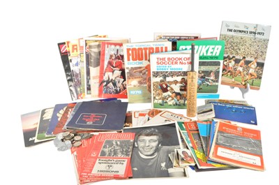 Lot 245 - COLLECTION OF VINTAGE FOOTBALL PROGRAMMES, MEMORABILIA, STICKER BOOKS