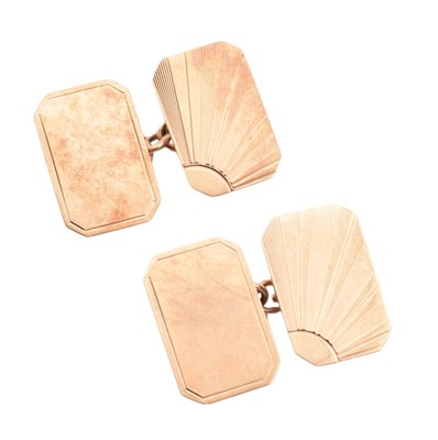 Lot 252 - HALLMARKED 9CT GOLD SUNBURST CUFFLINKS