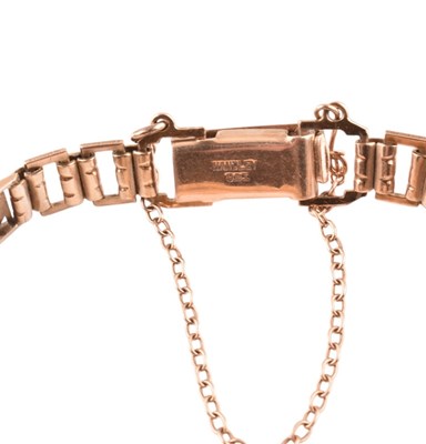 Lot 93 - HALLMARKED 9CT ROSE GOLD TITAN WRISTWATCH
