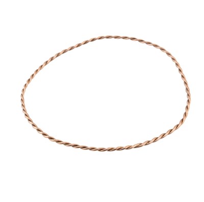 Lot 207 - HALLMARKED 9CT GOLD TWISTED BANGLE