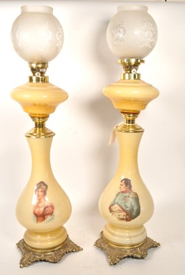 Lot 354 - TWO EARLY 20TH CENTURY FRENCH EMPIRE STYLE VINTAGE OIL LAMPS