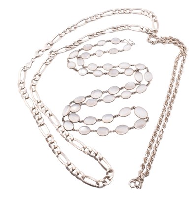 Lot 330 - THREE SILVER NECKLACES