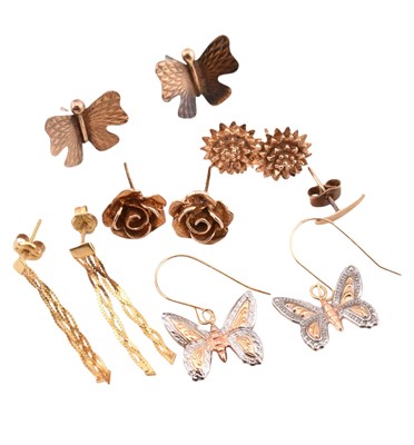 Lot 187 - COLLECTION OF 9CT GOLD EARRINGS AF