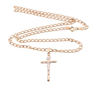 Lot 202 - HALLMARKED 9CT GOLD CRUCIFIX PENDANT NECKLACE