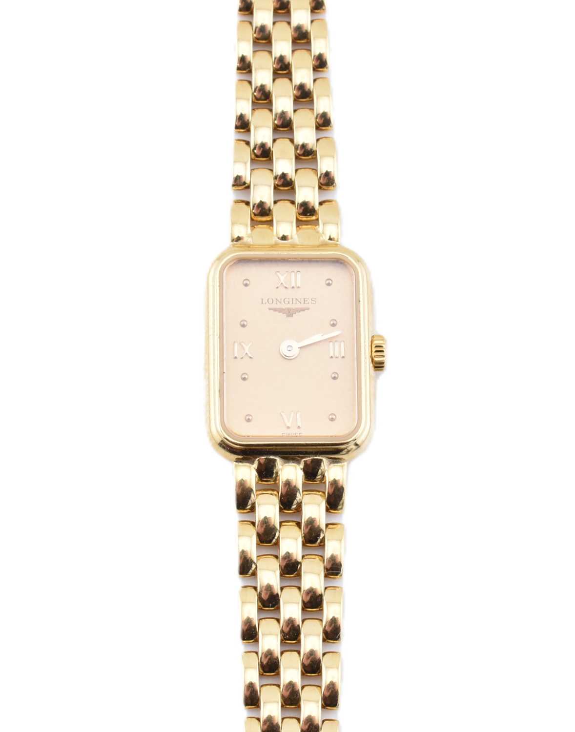 Lot 22 - LONGINES - HALLMARKED 18CT GOLD WRISTWATCH