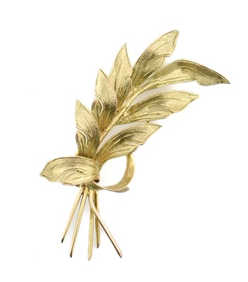Lot 107 - HALLMARKED 9CT GOLD SPRAY BROOCH PIN