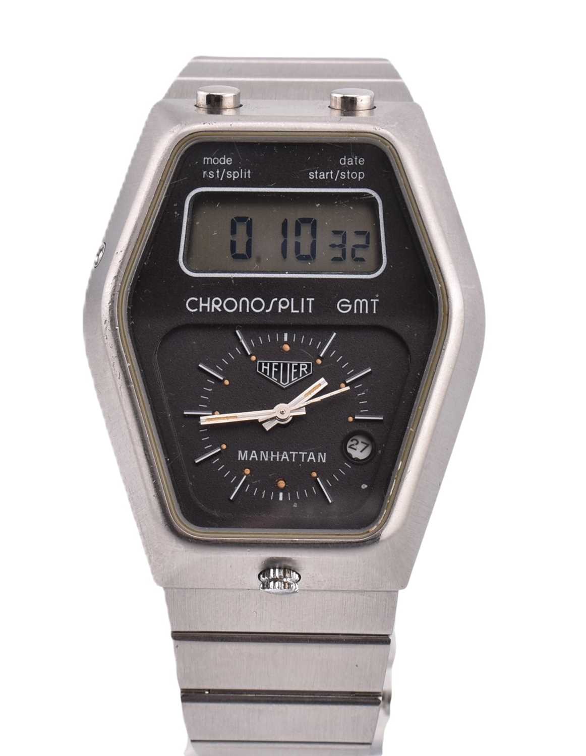 Lot 57 - TAG HEUER MANHATTAN CHRONOSPLIT WRISTWATCH