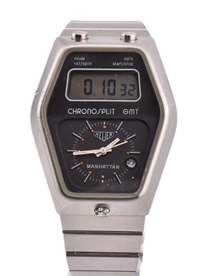 Lot 57 - TAG HEUER MANHATTAN CHRONOSPLIT WRISTWATCH