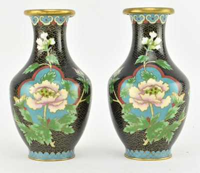 Lot 174 - PAIR OF 20TH CENTURY CLOISONNE VASES 民国 铜胎掐丝珐琅彩小瓶一对