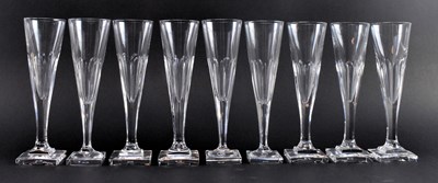 Lot 46 - WILLIAM YEOWARD - SUITE OF NINE 20TH CENTURY CHAMPAGNE FLUTES