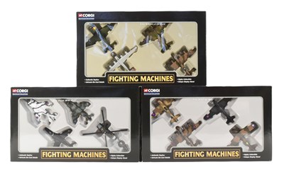 Lot 94 - DIECAST - X3 CORGI SHOWCASE ' FIGHTING MACHINES ' DIECAST MODELS