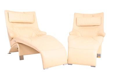 Lot 396 - BERG - MATCHING PAIR OF RETRO 1980S LOUNGERS