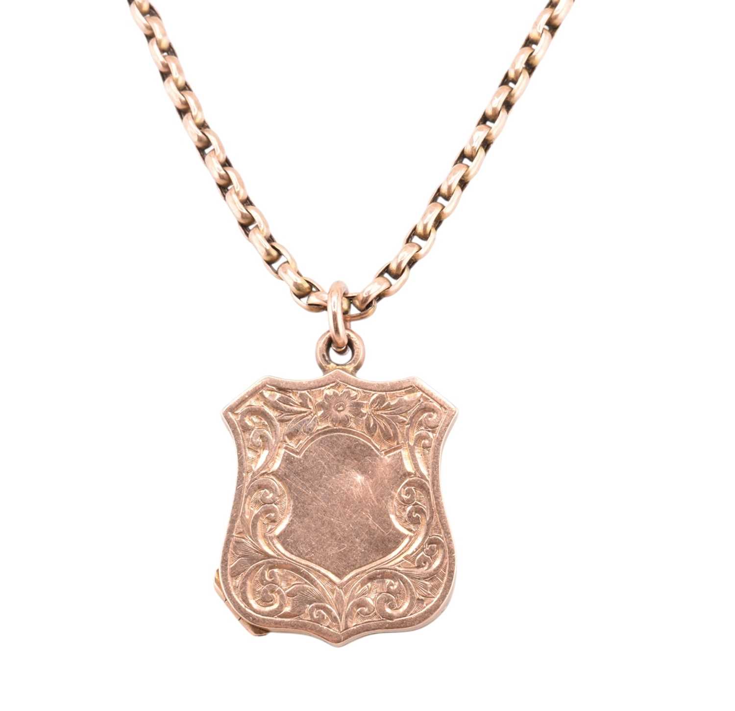 Lot 140 - EDWARDIAN HALLMARKED 9CT GOLD LOCKET ON 9CT GOLD CHAIN
