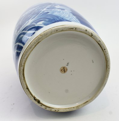 Lot 40 - QING DYNASTY BLUE AND WHITE BALUSTER VASE 清 青花龙纹瓶