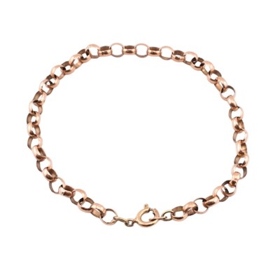 Lot 277 - HALLMARKED 9CT GOLD BELCHER CHAIN BRACELET