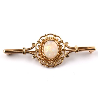 Lot 136 - HALLMARKED 9CT GOLD & OPAL BROOCH PIN