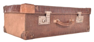 Lot 127 - MID CENTURY 1950S CROCODILE SKIN TRAVEL SUITCASE