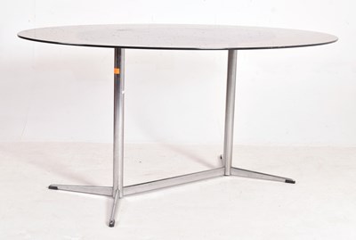 Lot 616a - BRITISH MODERN DESIGN - RETRO 20TH CENTURY GLASS & CHROME DINING TABLE