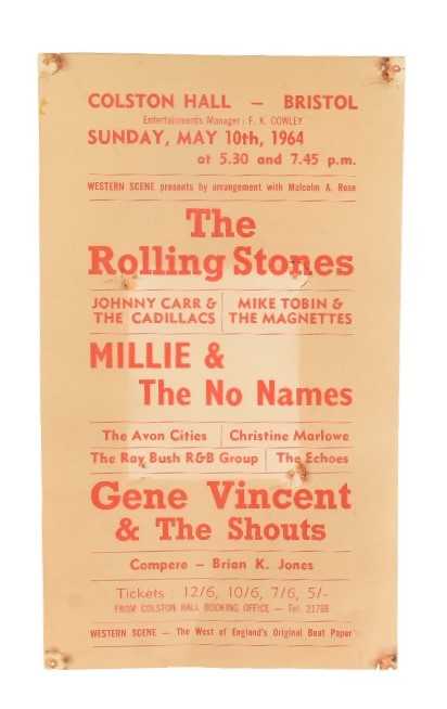 Lot 4 - THE ROLLING STONES - BRISTOL COLSTON HALL - ORIGINAL FLYER / HANDBILL