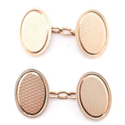 Lot 131 - PAIR OF HALLMARKED 9CT ROSE GOLD CUFFLINKS