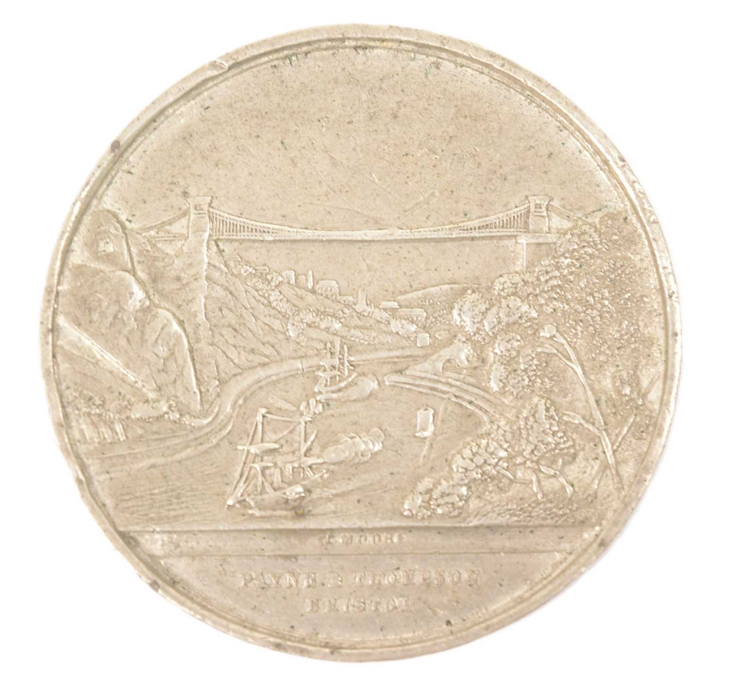 Lot 57 - BRISTOL SUSPENSION BRIDGE COMMEMORATIVE MEDALLION 1864