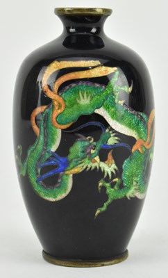 Lot 182 - OTA JINNOEI - MEIJI ERA CLOISONNE MINIATURE GINBARI VASE 日本明治铜胎珐琅彩瓶