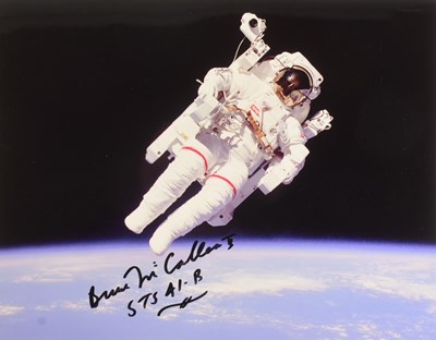Lot 17 - SPACE EXPLORATION - BRUCE MCCANDLESS - FIRST UNTETHERED SPACEWALK - SIGNED 8X10"