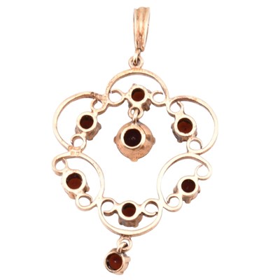Lot 86 - HALLMARKED 9CT GOLD & GARNET NECKLACE PENDANT