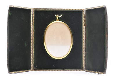 Lot 83 - 19TH CENTURY CALF CASED & VELVET LINED FOLDING PHOTOGRAPH FRAME
