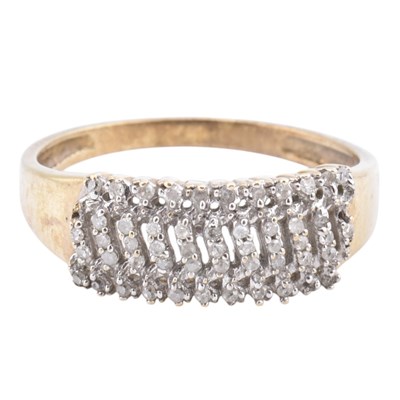 Lot 296 - HALLMARKED 9CT GOLD & DIAMOND RING AF