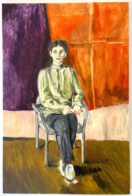 Lot 103 - ROBIN SYMES (1939-2023) - UNTITLED PORTRAIT OF LADY SEATED