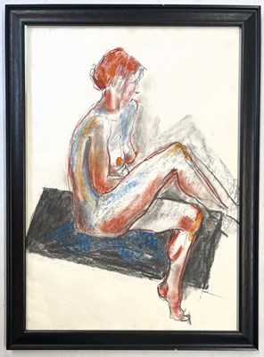 Lot 16 - ROBIN SYMES (1939-2023) - UNTITLED FULL BODY NUDE CHALK DRAWING