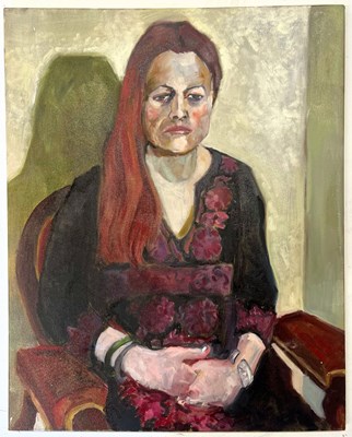 Lot 87 - ROBIN SYMES (1939-2023) - UNTITLED PORTRAIT OF LADY WITH RED HAIR