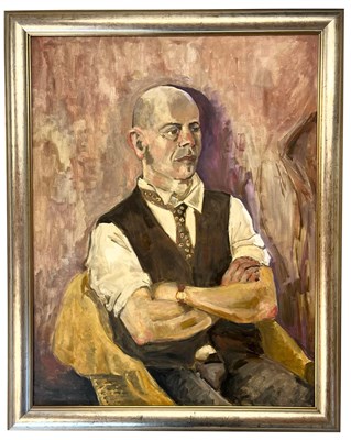 Lot 98 - ROBIN SYMES (1939-2023) - UNTITLED PORTRAIT OF MAN WTH CROSSED ARMS