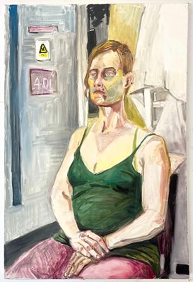 Lot 44 - ROBIN SYMES (1939-2023) - UNTITLED PORTRAIT OF FEMALE SITTER