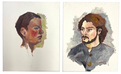 Lot 73 - ROBIN SYMES (1939-2023) - TWO UNTITLED PORTRAIT STUDIES