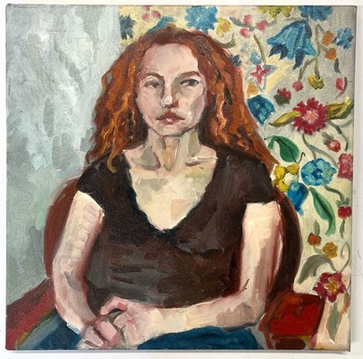 Lot 29 - ROBIN SYMES (1939-2023) - UNTITLED PORTRAIT OF LADY WITH CURLY HAIR
