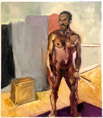 Lot 49 - ROBIN SYMES (1939-2023) - UNTITLED PORTRAIT OF A NUDE MALE