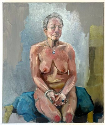 Lot 11 - ROBIN SYMES (1939-2023) - UNTITLED NUDE PORTRAIT OF SEATED LADY