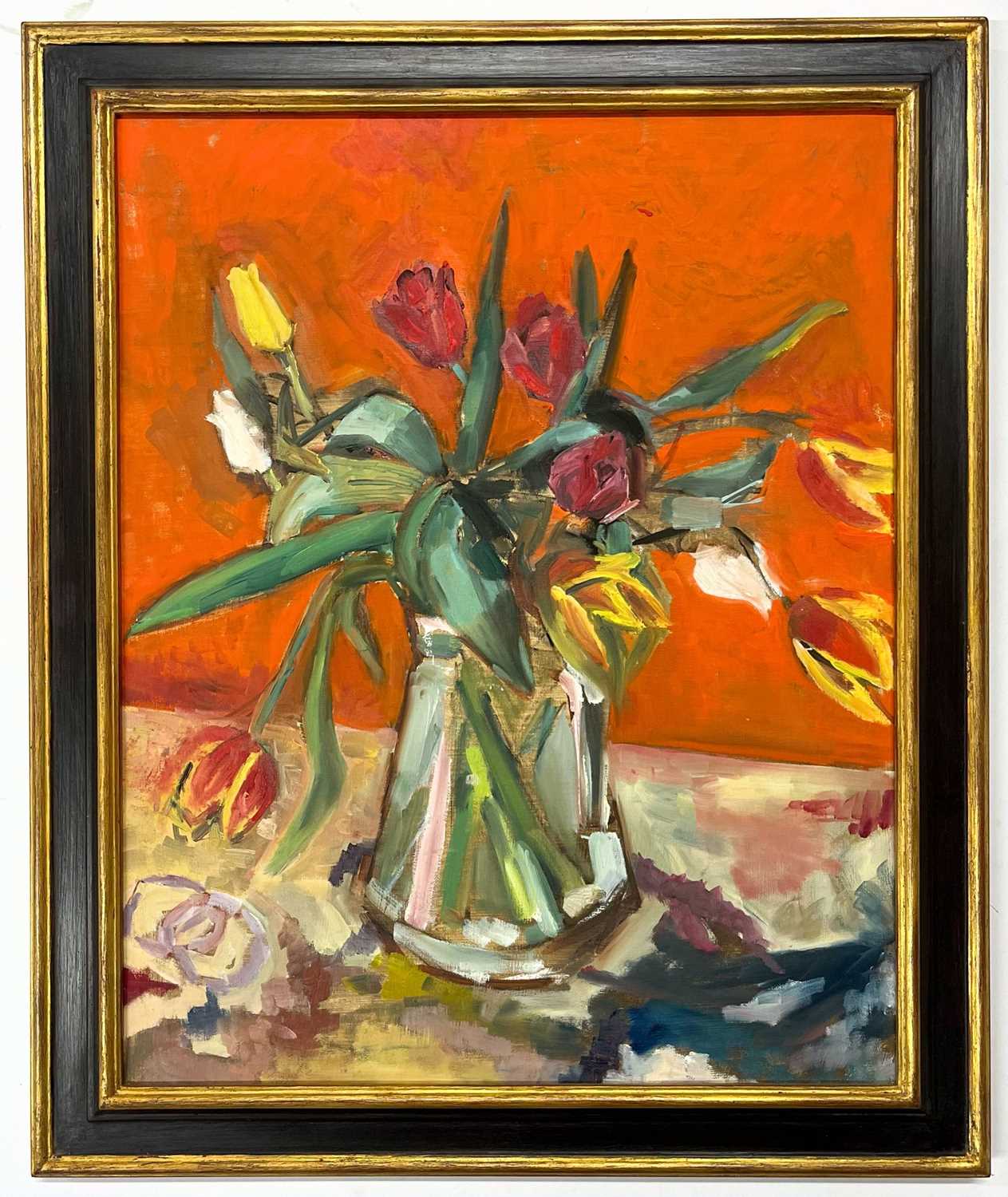 Lot 39 - ROBIN SYMES (1939-2023) - UNTITLED STILL LIFE WITH TULIPS