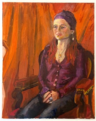 Lot 14 - ROBIN SYMES (1939-2023) - UNTITLED PORTRAIT OF LADY WITH HEADBAND