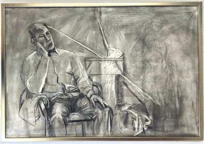 Lot 45 - ROBIN SYMES (1939-2023) - UNTITLED BLACK & WHITE PORTRAIT OF MALE