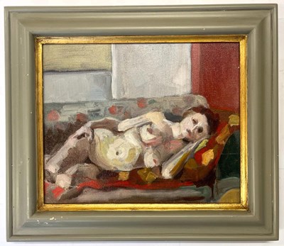 Lot 5 - ROBIN SYMES (1939-2023) - UNTITLED PORTRAIT OF NUDE LADY ON COUCH