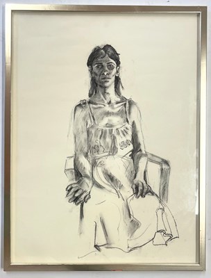 Lot 48 - ROBIN SYMES (1939-2023) - UNTITLED FEMALE PORTRAIT SEATED