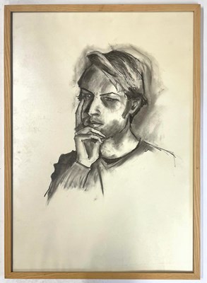 Lot 52 - ROBIN SYMES (1939-2023) - UNTITLED PORTRAIT OF MALE THINKING