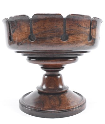Lot 22 - TREEN ROSEWOOD WASSAIL BOWL