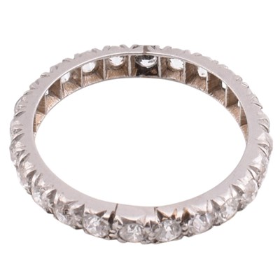 Lot 106 - PLATINUM & GOLD DIAMOND ETERNITY RING
